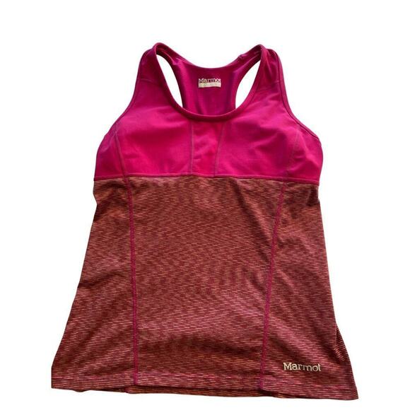 Marmot activewear Tank top Womens XS Workout Yoga Gym built in bra maroon - Picture 1 of 8